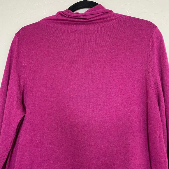 NIC + ZOE Magenta Purple Cotton Blend Turtleneck Sweater Size Medium - Picture 6 of 9